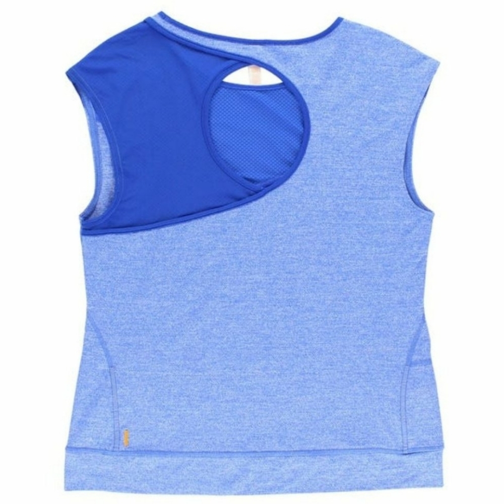 Lucy Heathered Blue Yoga Keyhole Cap Sleeve Tank EUC sz M
